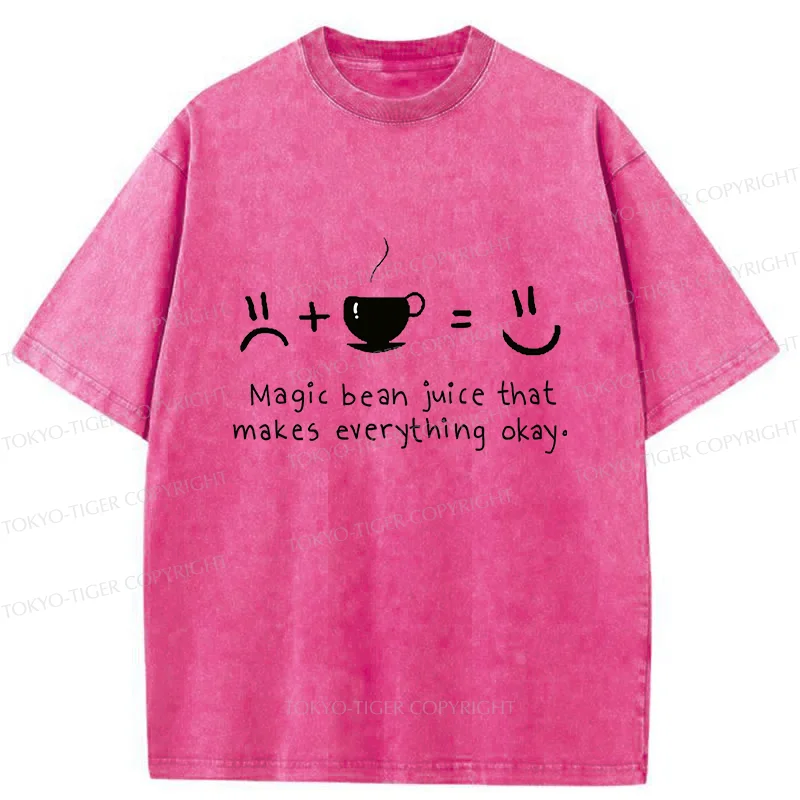 Tokyo-Tiger Magic Coffee Beans Washed T-Shirt
