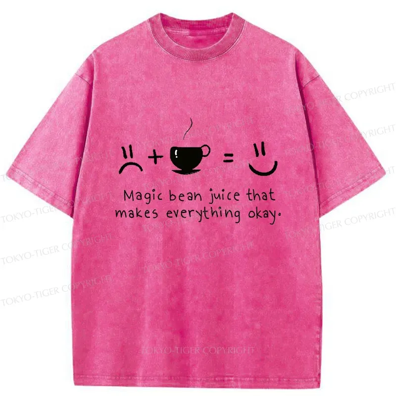 Tokyo-Tiger Magic Coffee Beans Washed T-Shirt
