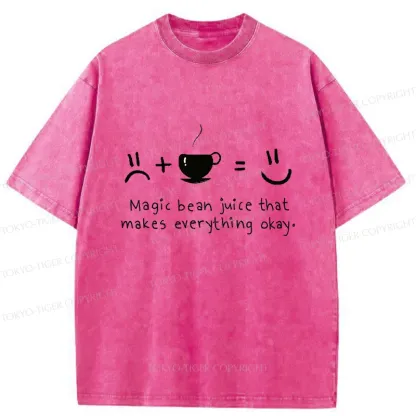 Tokyo-Tiger Magic Coffee Beans Washed T-Shirt