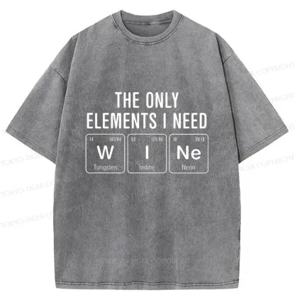 Tokyo-Tiger Wine Element Funny Washed T-Shirt