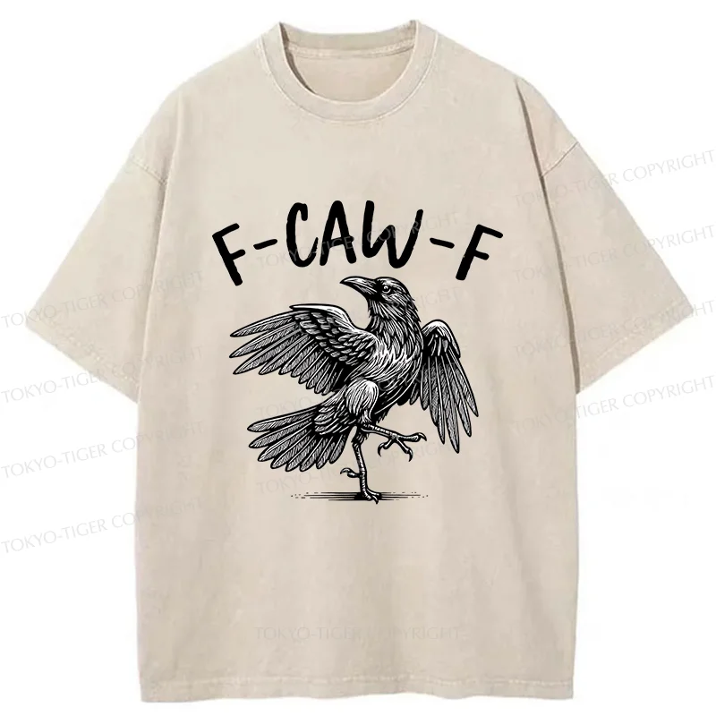 Tokyo-Tiger Crow's Cry Funny Washed T-Shirt
