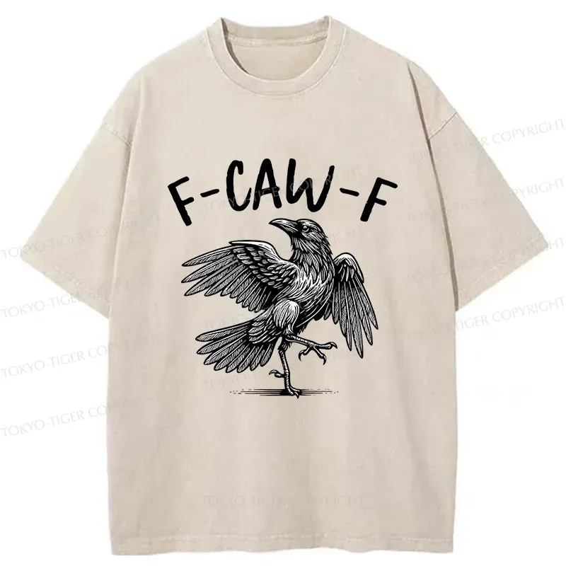 Tokyo-Tiger Crow's Cry Funny Washed T-Shirt