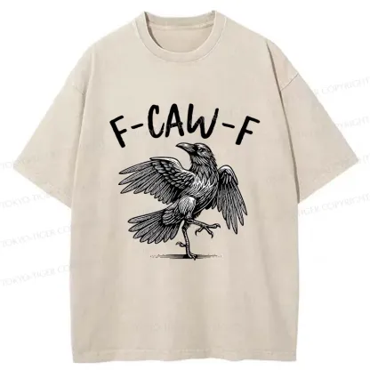 Tokyo-Tiger Crow's Cry Funny Washed T-Shirt