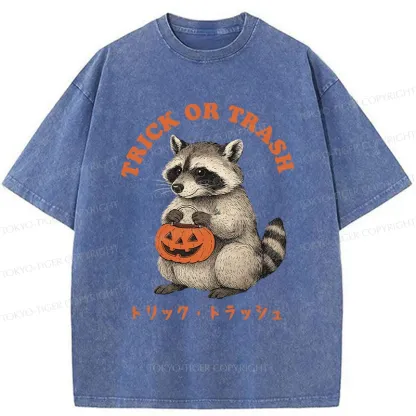 Tokyo-Tiger Halloween Raccoon Washed T-Shirt
