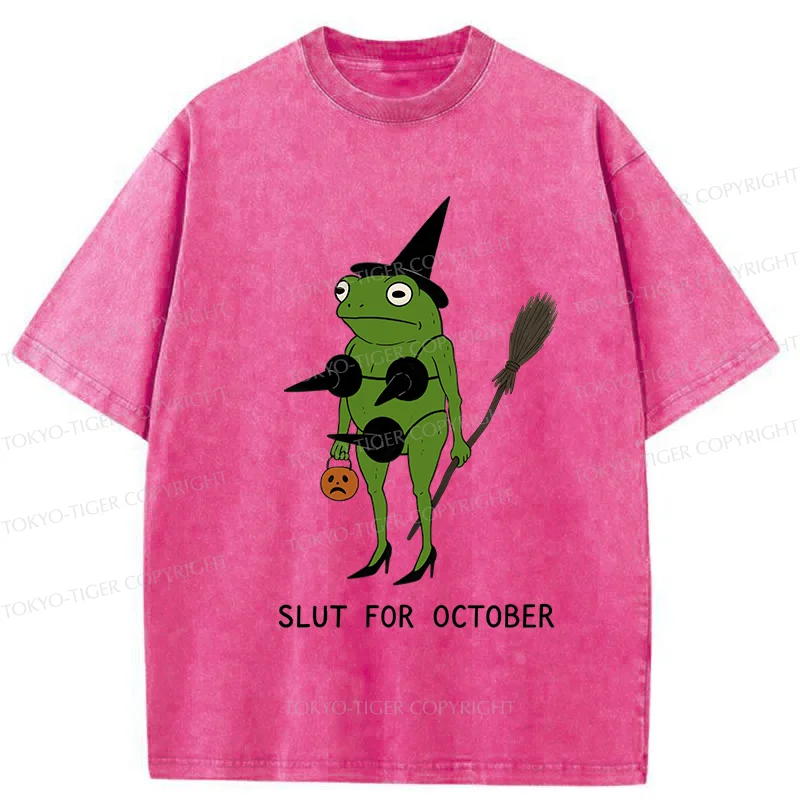 Tokyo-Tiger Halloween Frog Witch Washed T-Shirt