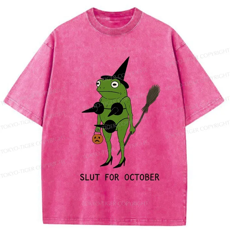 Tokyo-Tiger Halloween Frog Witch Washed T-Shirt