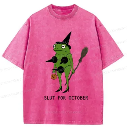 Tokyo-Tiger Halloween Frog Witch Washed T-Shirt