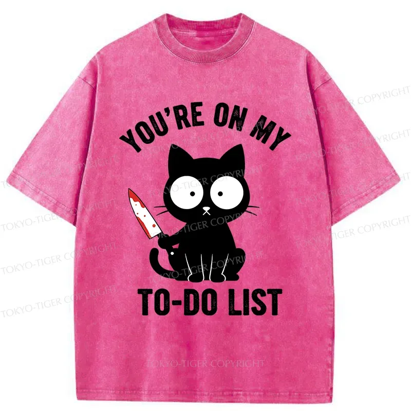 Tokyo-Tiger Cat Ready To Murder Washed T-Shirt