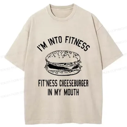 Tokyo-Tiger Fitness Cheeseburger Washed T-Shirt