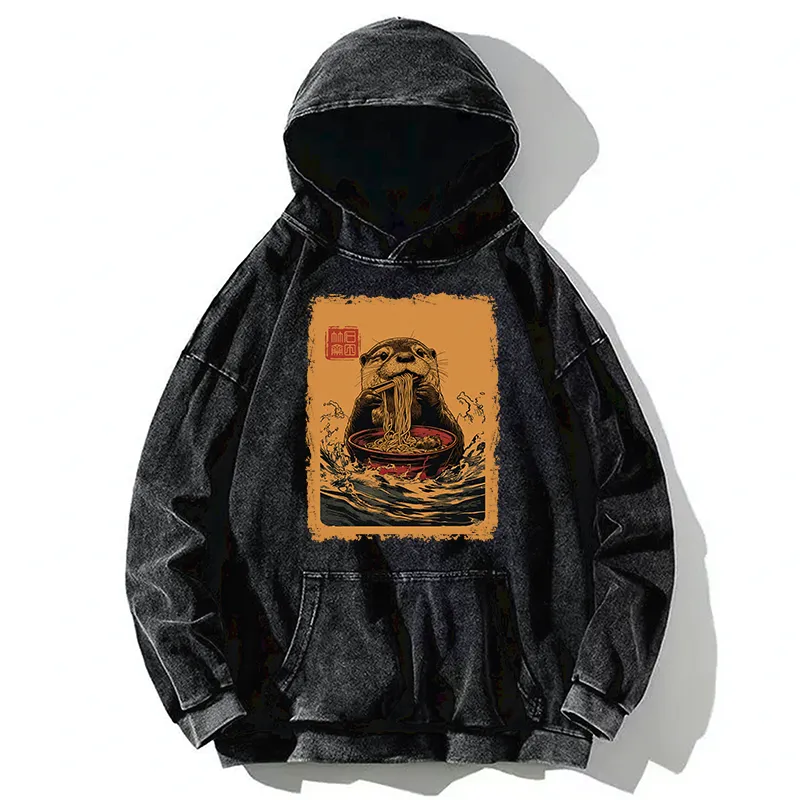 Tokyo-Tiger Ramen Lover Otter Washed Hoodie