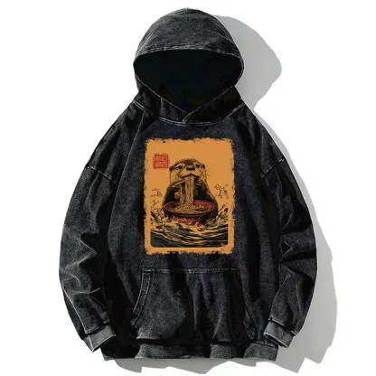 Tokyo-Tiger Ramen Lover Otter Washed Hoodie