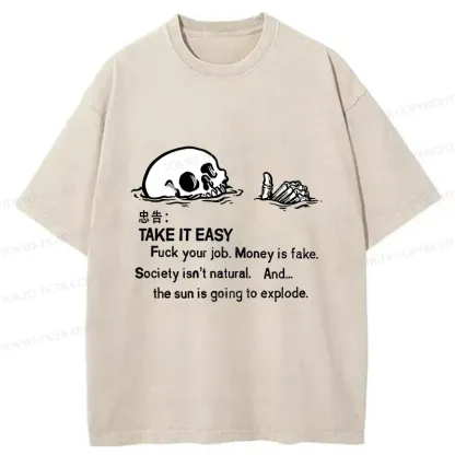 Tokyo-Tiger Skeleton Ridicule Washed T-Shirt