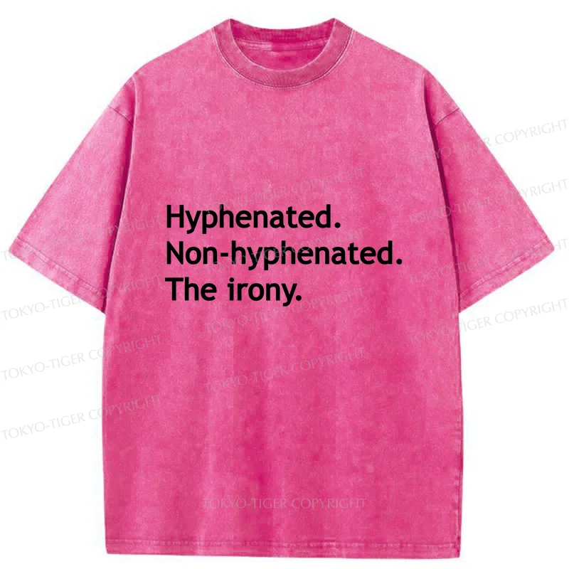 Tokyo-Tiger Hyphenated Funny Washed T-Shirt