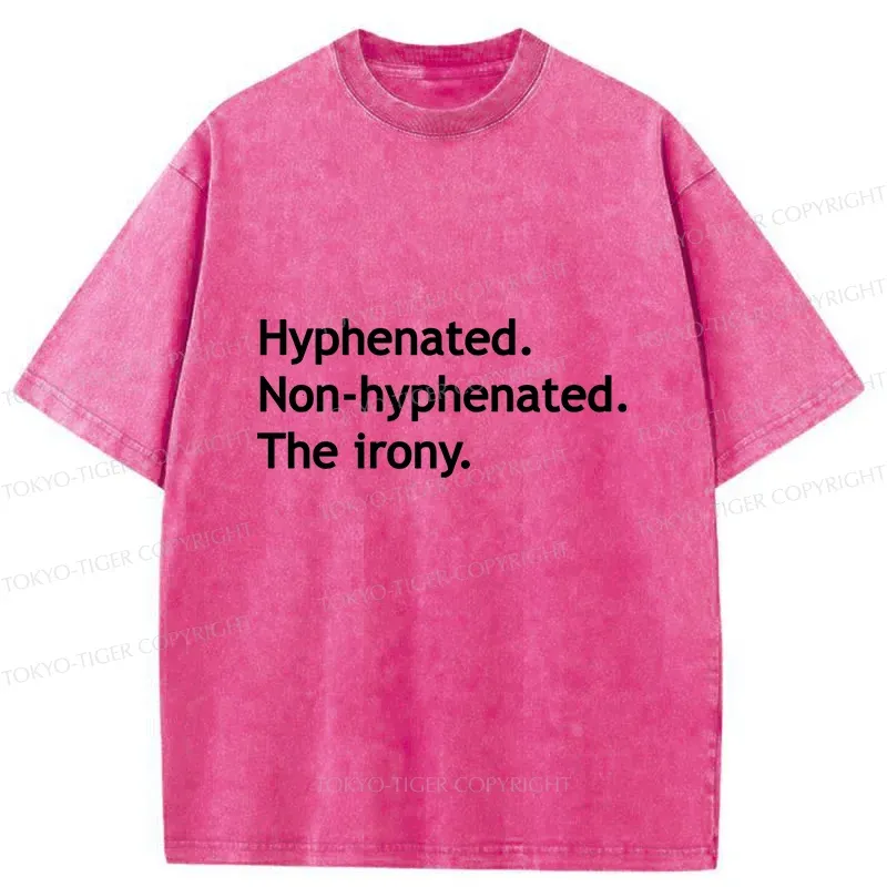 Tokyo-Tiger Hyphenated Funny Washed T-Shirt