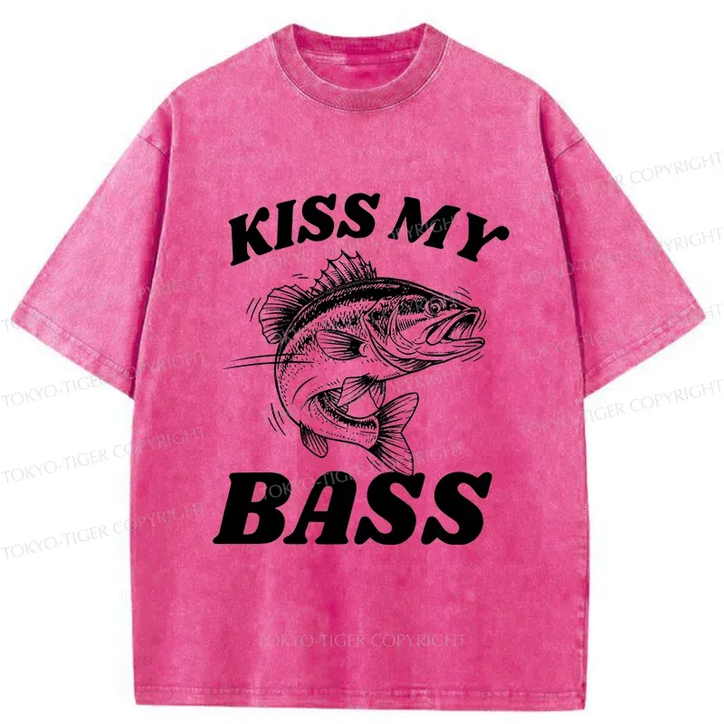 Tokyo-Tiger Bass Pun Funny Washed T-Shirt