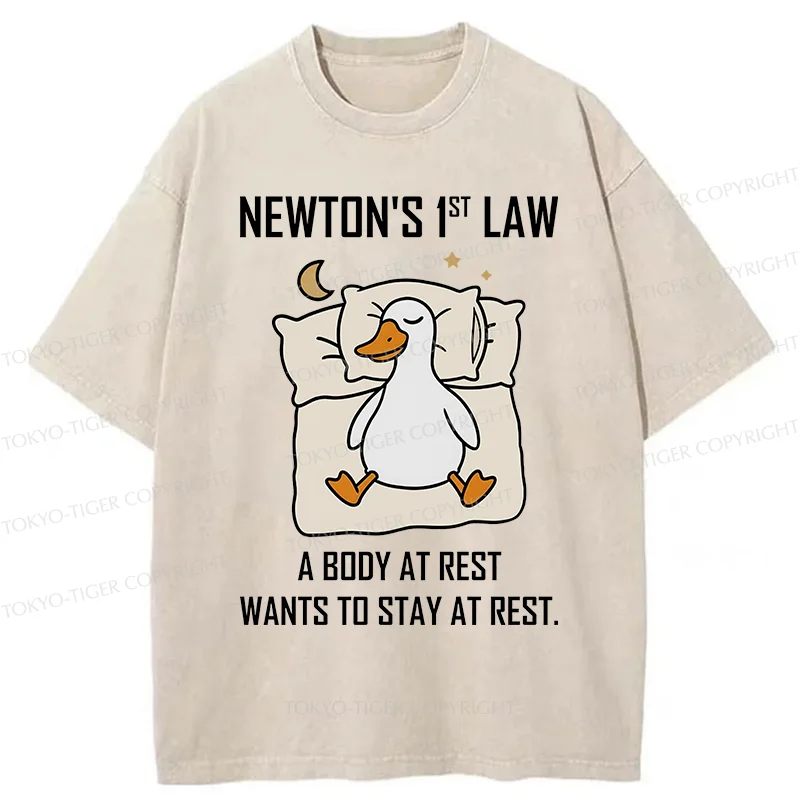 Tokyo-Tiger Sleeping Duck funny Washed T-Shirt