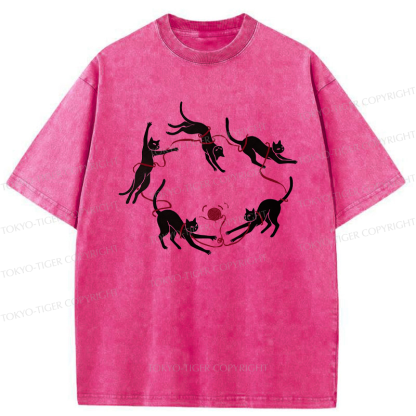 Tokyo-Tiger A Kitten Playing With Yarn Washed T-Shirt
