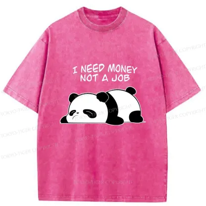 Tokyo-Tiger Lazy Panda Washed T-Shirt