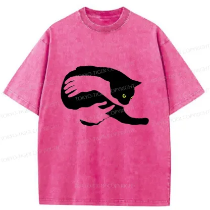 Tokyo-Tiger Holding A Cat Washed T-Shirt