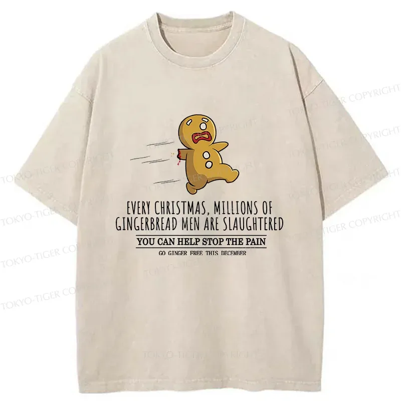 Tokyo-Tiger Gingerbread Man Disaster Washed T-Shirt Sale