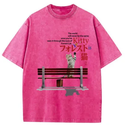 Tokyo-Tiger Forrest Cat's Perspective Washed T-Shirt