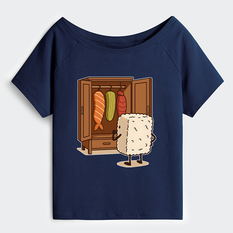 Tokyo-Tiger Sushi Pick Out Clothes Off Shoulder T-Shirt