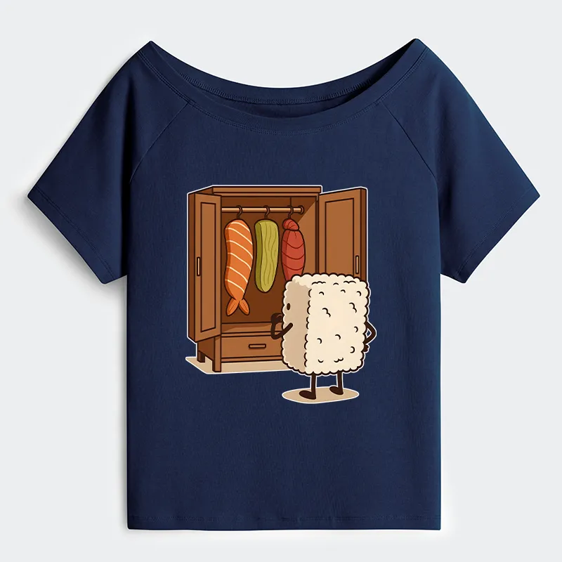 Tokyo-Tiger Sushi Pick Out Clothes Off Shoulder T-Shirt