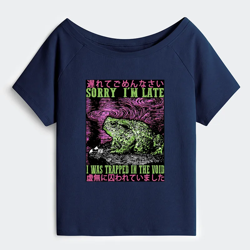 Tokyo-Tiger Frogs Trapped In The Void Off Shoulder T-Shirt