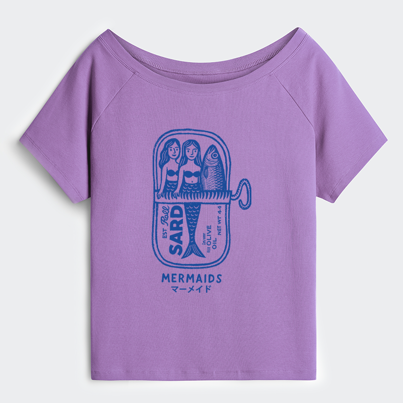 Tokyo-Tiger Mermaid Can Off Shoulder T-Shirt