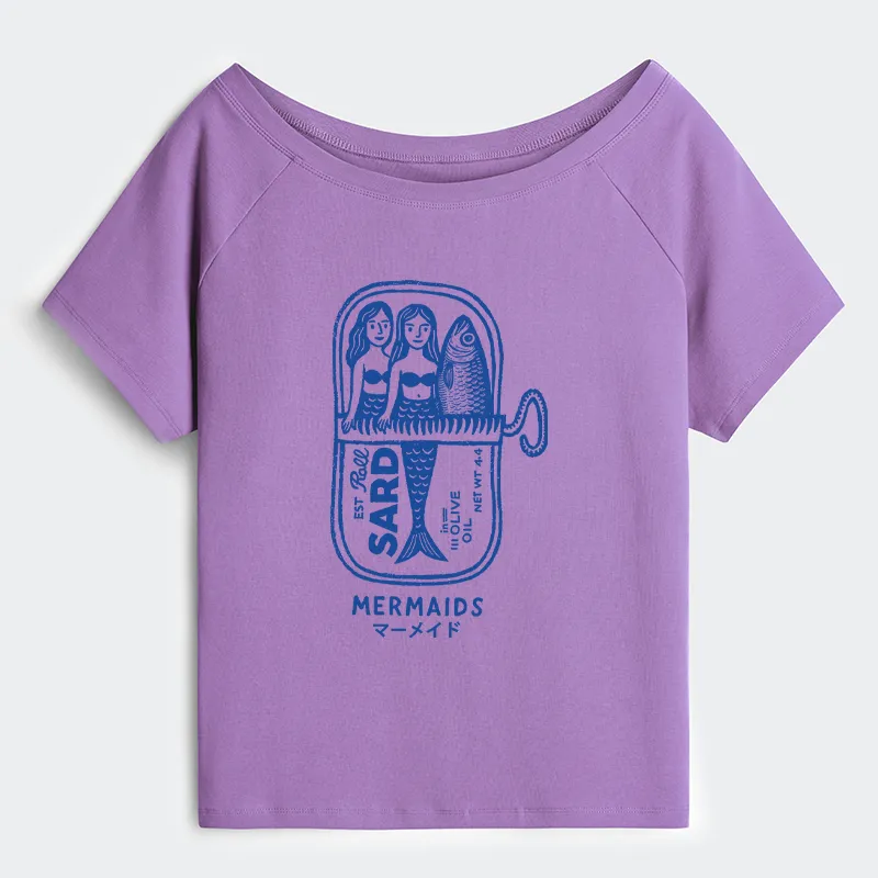 Tokyo-Tiger Mermaid Can Off Shoulder T-Shirt