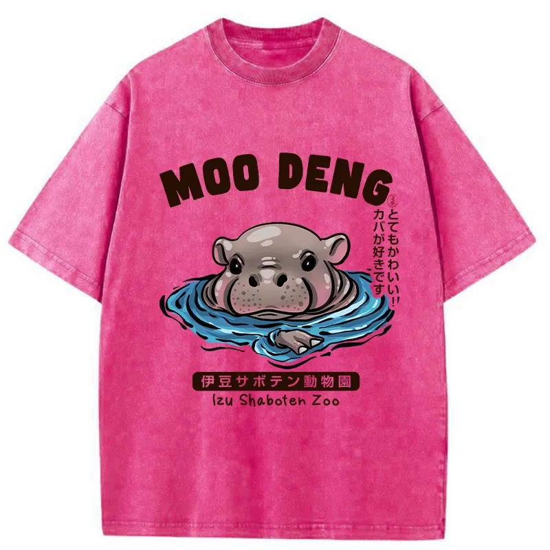 Tokyo-Tiger Relaxed Hot Spring Moo Deng Washed T-Shirt