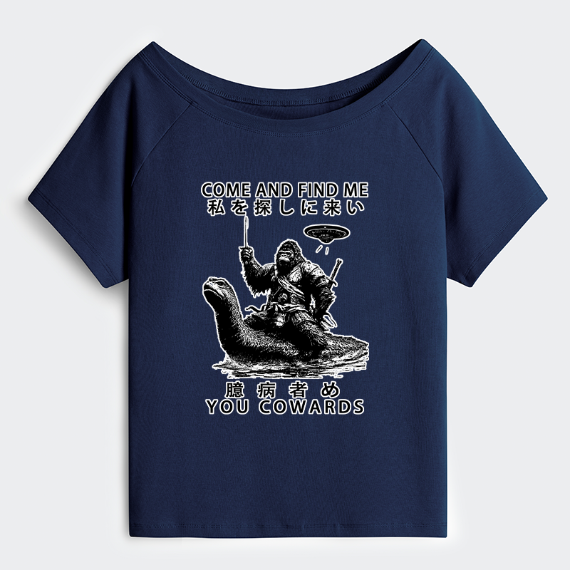 Tokyo-Tiger Can You Find Us Off Shoulder T-Shirt