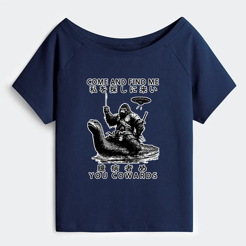 Tokyo-Tiger Can You Find Us Off Shoulder T-Shirt