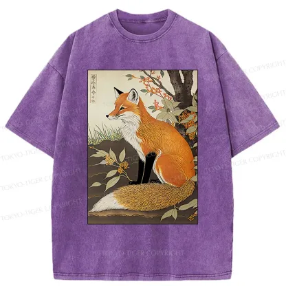 Tokyo-Tiger Ukiyo-e Fox Washed T-Shirt