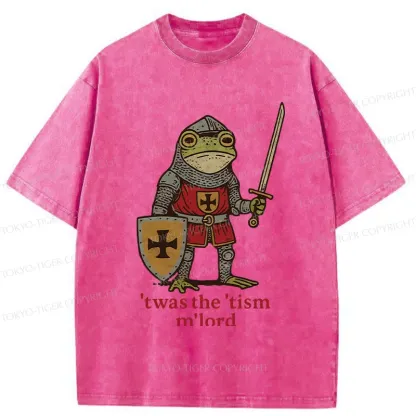 Tokyo-Tiger Frog Knight Funny Washed T-Shirt