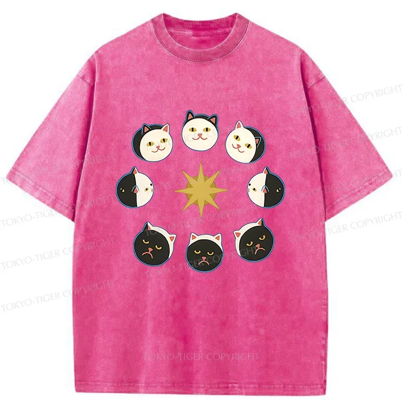 Tokyo-Tiger Eclipse Cat Washed T-Shirt