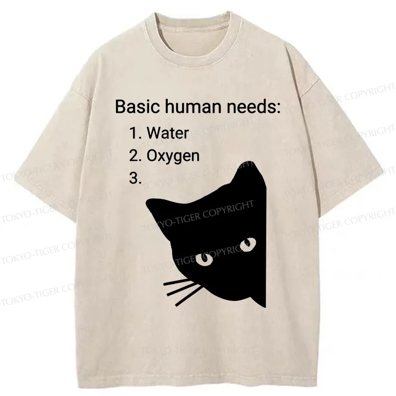 Tokyo-Tiger Basic Human Needs Washed T-Shirt