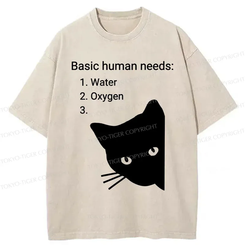 Tokyo-Tiger Basic Human Needs Washed T-Shirt