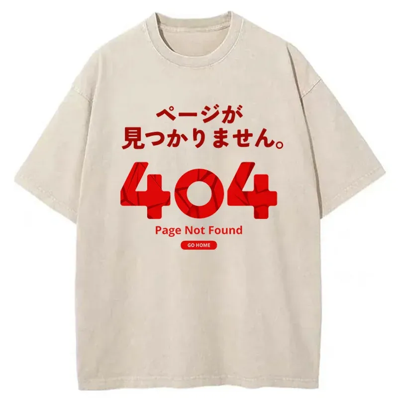 Tokyo-Tiger 404 Error Page Funny Washed T-Shirt