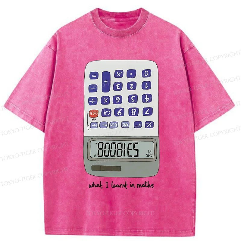 Tokyo-Tiger Calculator Funny Washed T-Shirt