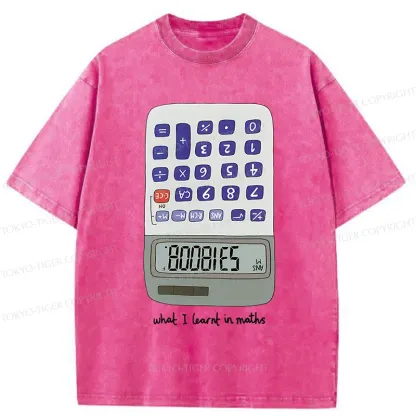 Tokyo-Tiger Calculator Funny Washed T-Shirt
