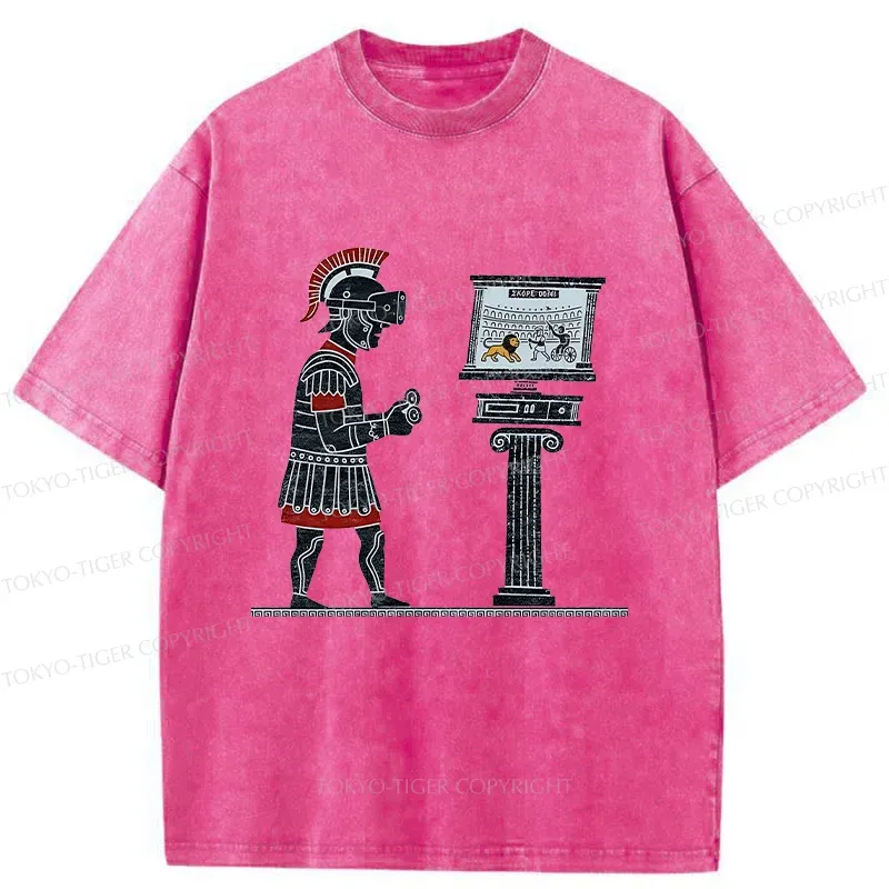 Tokyo-Tiger Gladiators Play PVP Game Washed T-Shirt