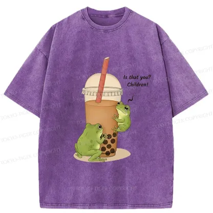 Tokyo-Tiger Frog Looking For Tadpoles Washed T-Shirt