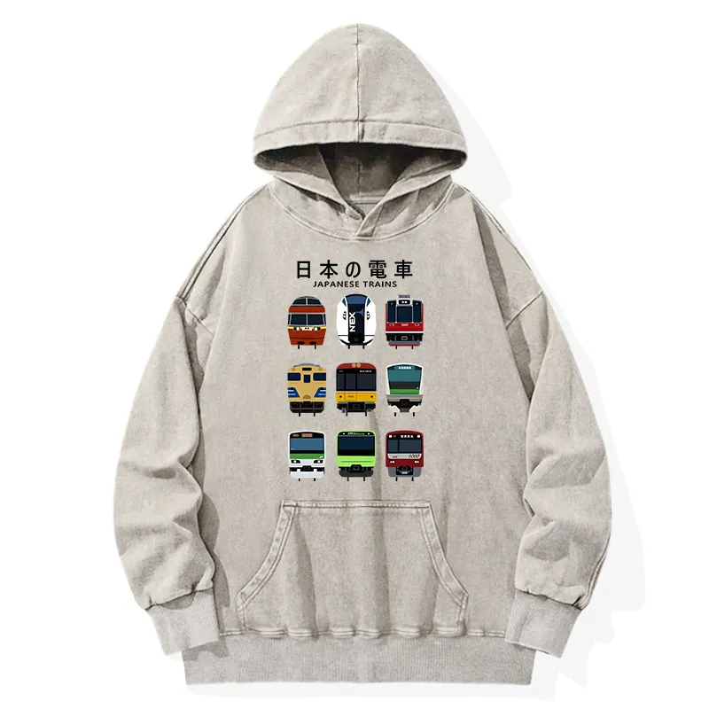 Tokyo-Tiger Japanese Train Collection Washed Hoodie