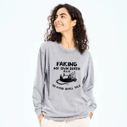 Tokyo-Tiger Avoid Conversation Washed Long Sleeve T-Shirt