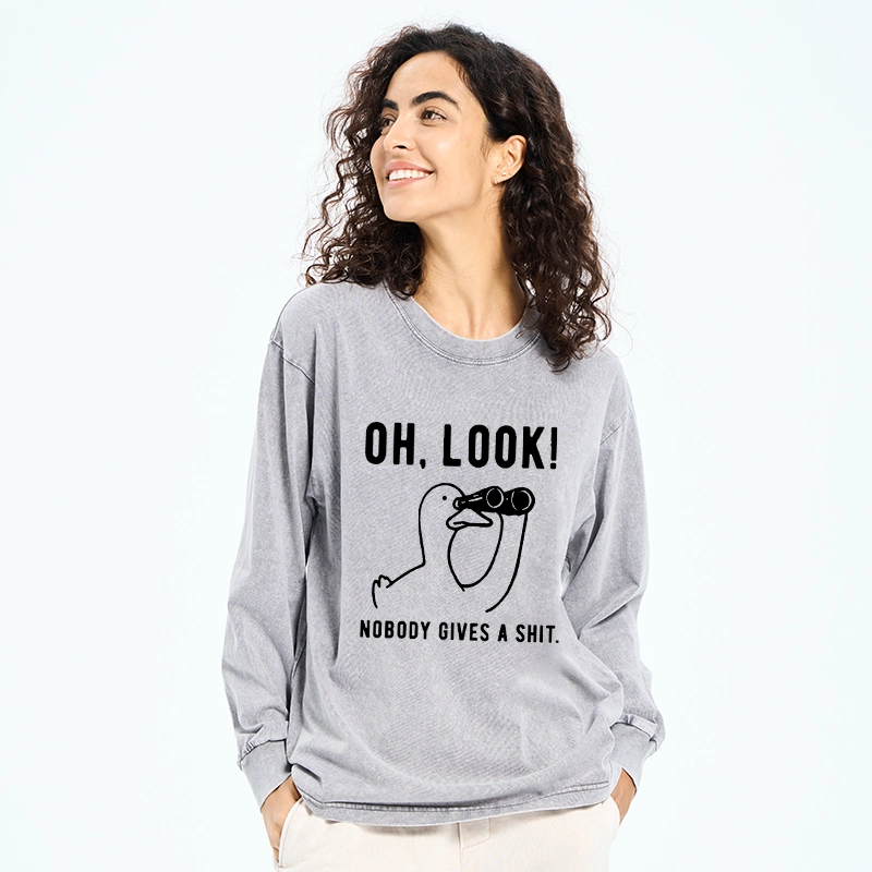 Tokyo-Tiger No One Cares About The Duck Washed Long Sleeve T-Shirt