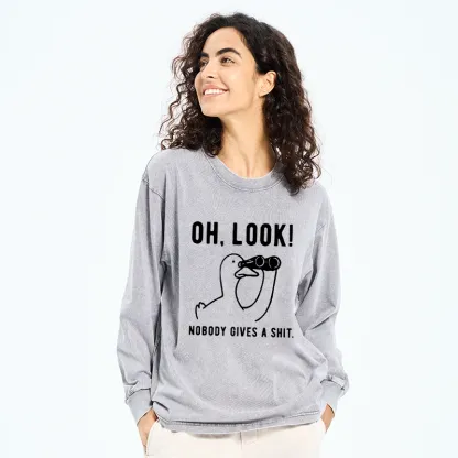 Tokyo-Tiger No One Cares About The Duck Washed Long Sleeve T-Shirt