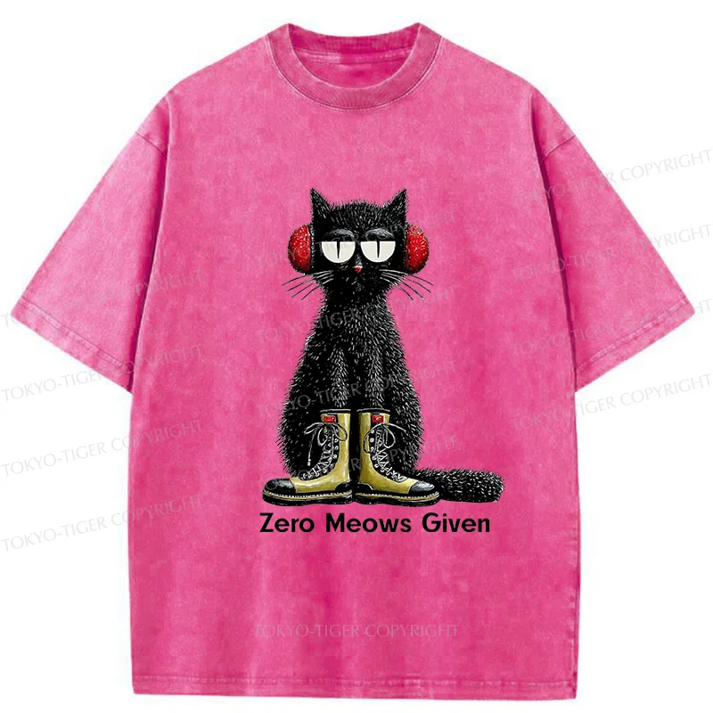 Tokyo-Tiger Cat Doesn't Care At All Washed T-Shirt