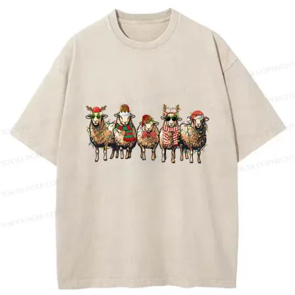 Tokyo-Tiger Christmas Sheep Washed T-Shirt
