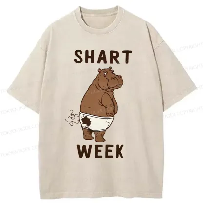 Tokyo-Tiger Shart Week Funny Washed T-Shirt
